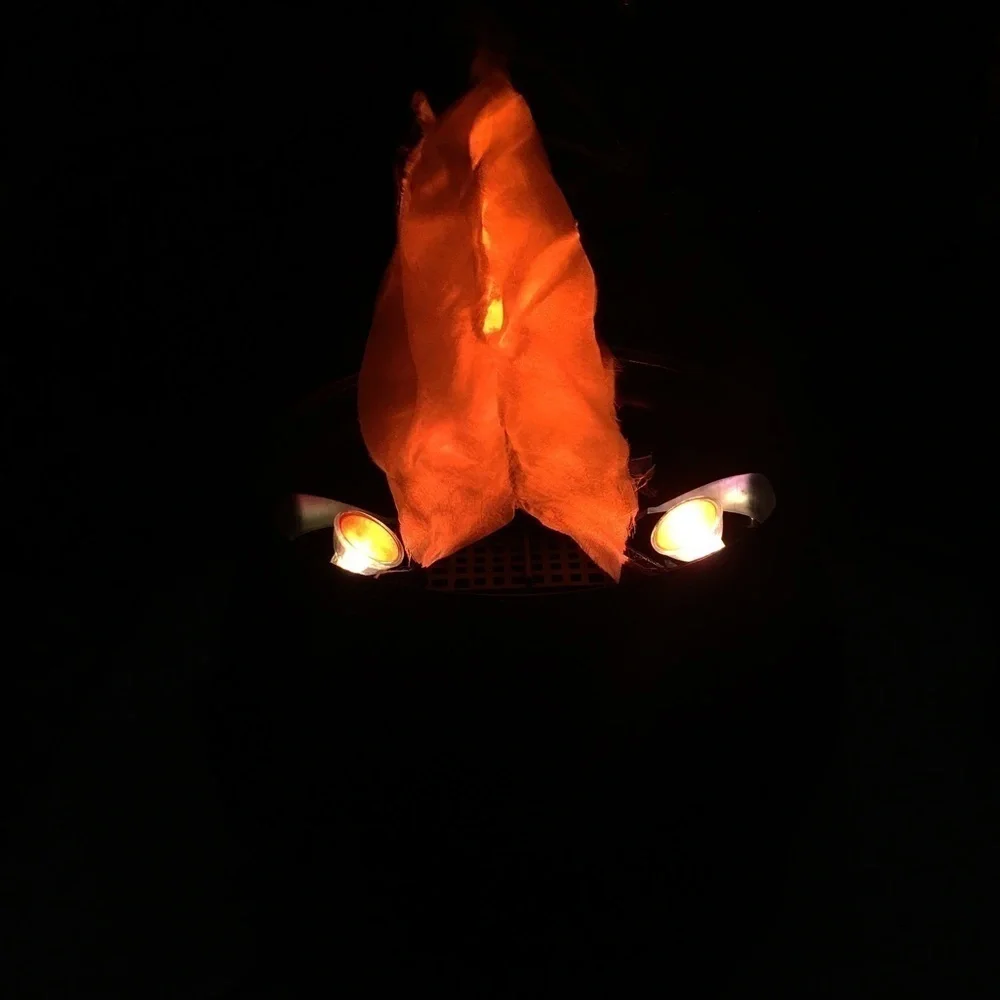 VINTAGE LITE F/X Halloween Cauldron Flame Lite Up Flicker Glow Decoration Spooky